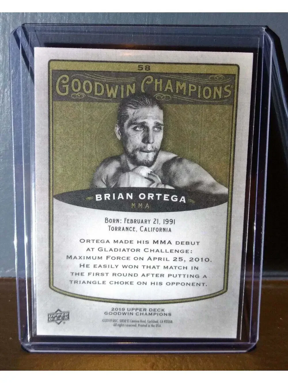 2019 Upper Deck Goodwin Champions Brian Ortega #58 Mixed Martial Arts Card